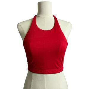 Outdoor Voices Sports Bra Womens Small Red High Neck Racerback Longline Yoga